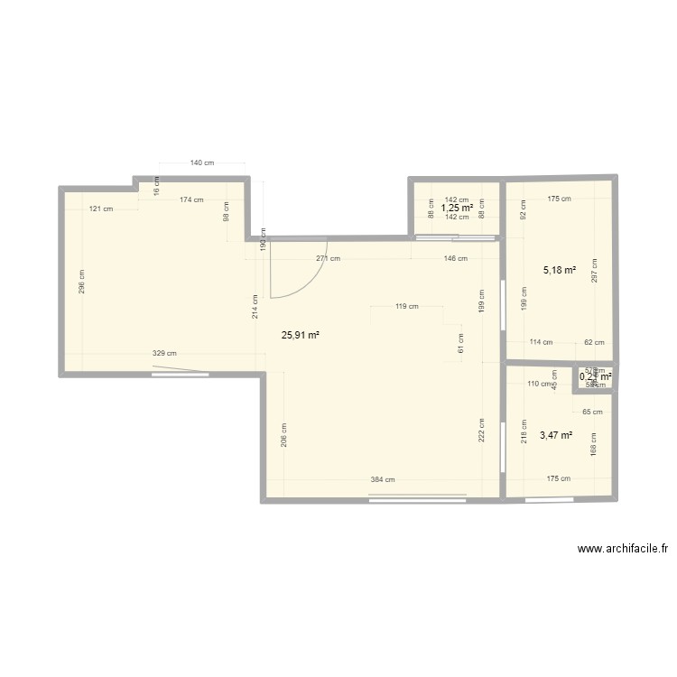 Nympheas. Plan de 5 pièces et 36 m2