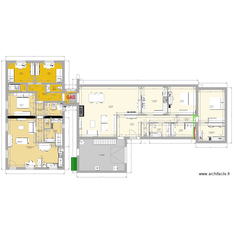 maison 4ch appart 1 ch épine dorsale. Plan de 0 pièce et 0 m2