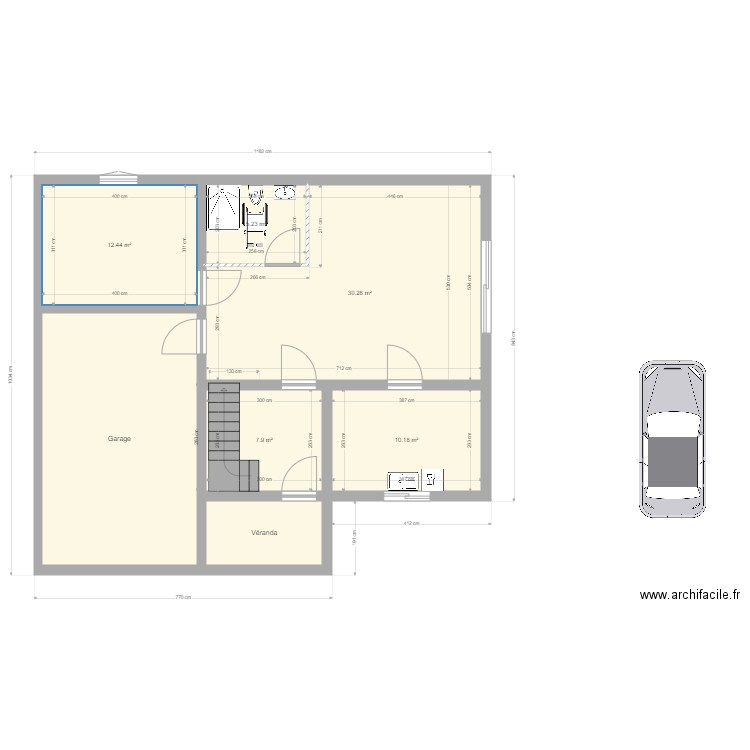 Etage 1. Plan de 7 pièces et 97 m2