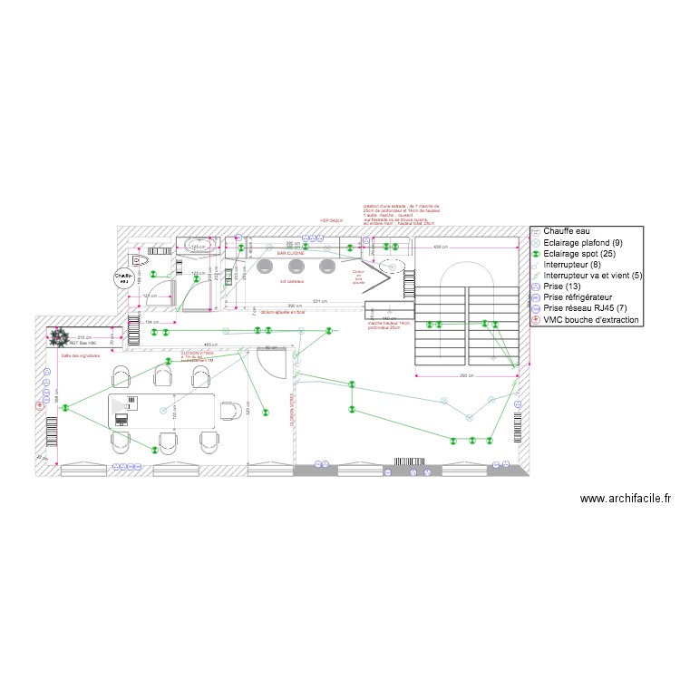 bureau de notaire 1er etage V2 elec. Plan de 0 pièce et 0 m2