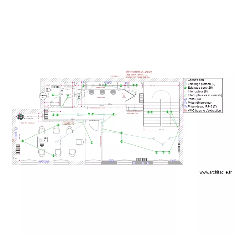 bureau de notaire 1er etage V2 elec. Plan de 