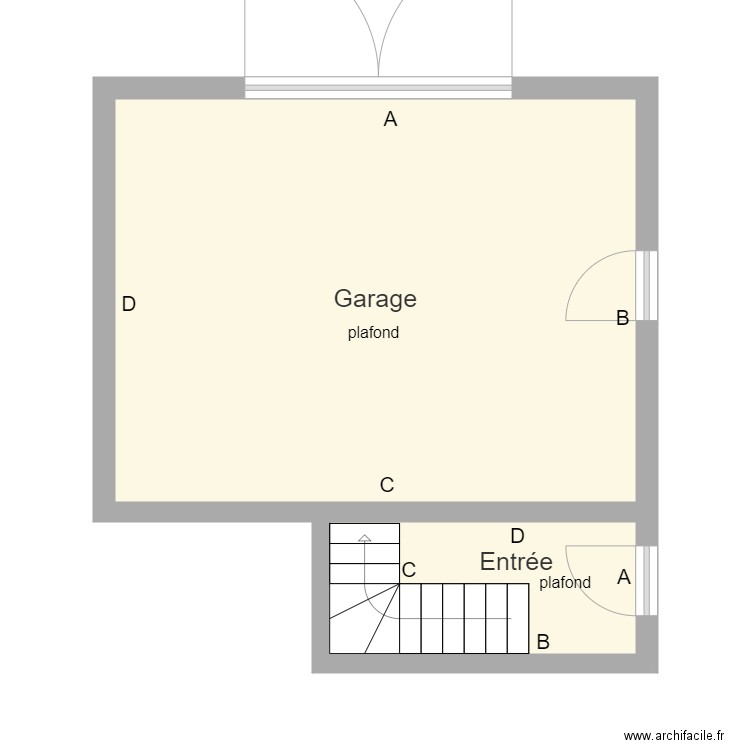 appart 2 rdc. Plan de 2 pièces et 33 m2