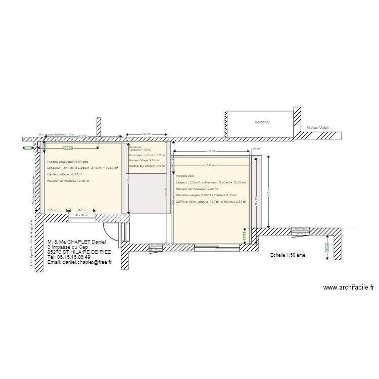 Plan pergolas et barbecue. Plan de 0 pièce et 0 m2