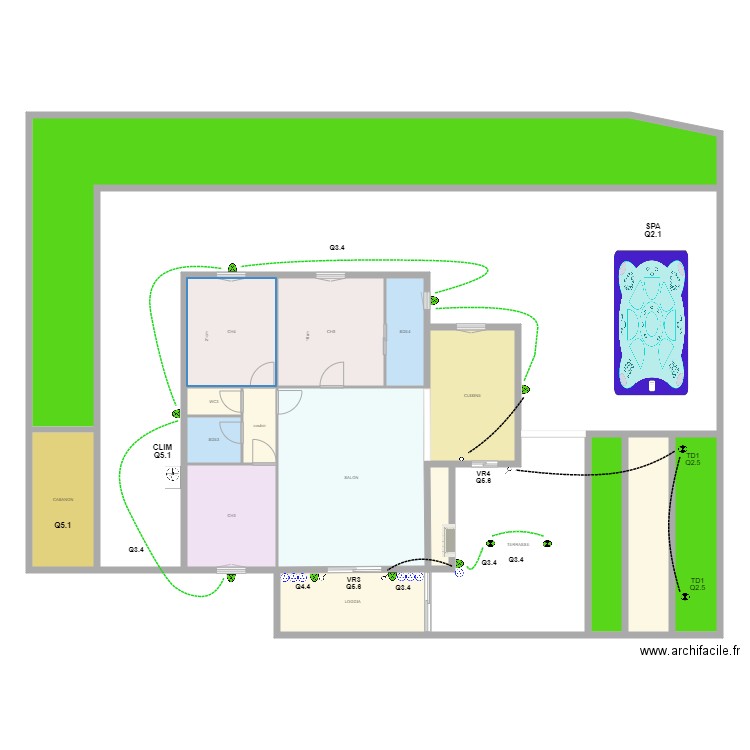 1ER ET EXT LES GENETS. Plan de 18 pièces et 361 m2