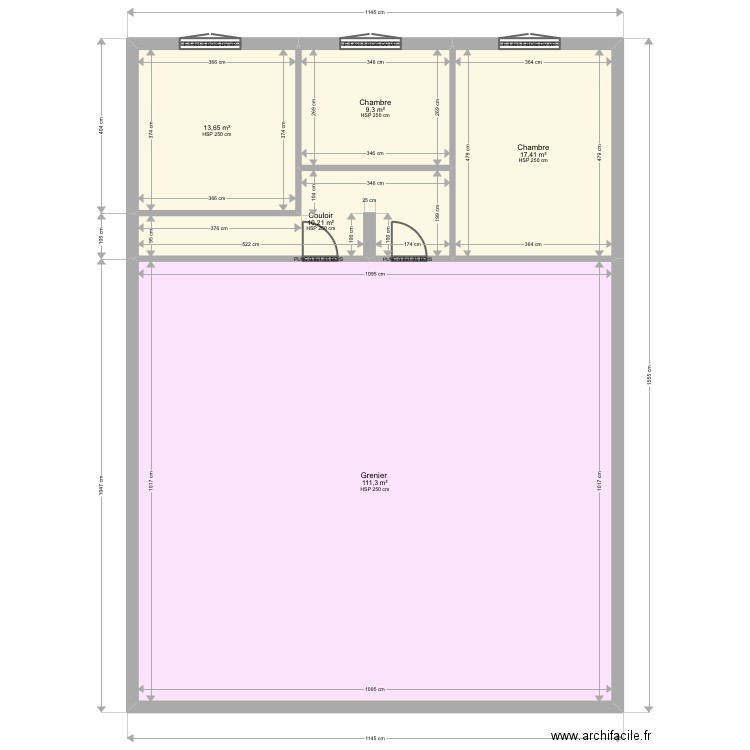 BECHER ETAGE. Plan de 5 pièces et 162 m2