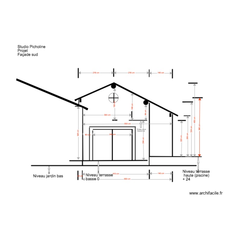 Studio Picholine Projet Fa&ccedil;ade Sud 03 18 2. Plan de 0 pièce et 0 m2