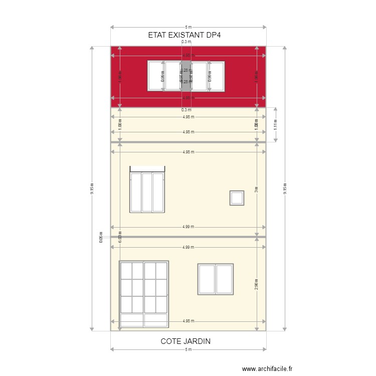 Plans facade Marquette AVANT. Plan de 0 pièce et 0 m2