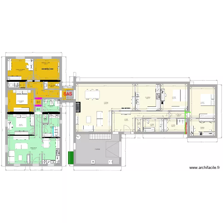 maison   annexe priv&eacute;e    appart 1 ch. Plan de 