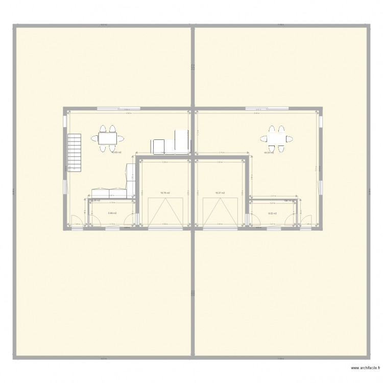 maison mitoyen. Plan de 0 pièce et 0 m2
