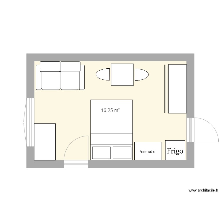 bzste studio rdc gauche. Plan de 0 pièce et 0 m2