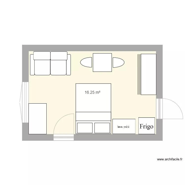 bzste studio rdc gauche. Plan de 
