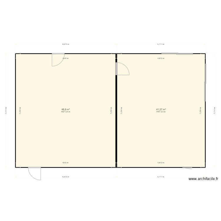 cooupe profil . Plan de 0 pièce et 0 m2