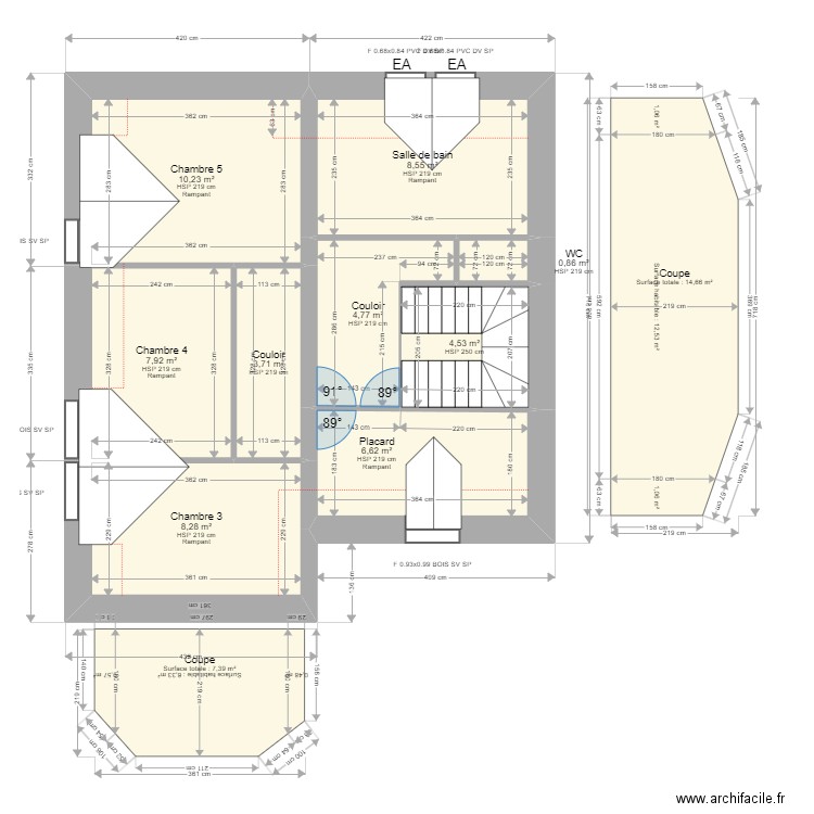 ML23018995. Plan de 26 pièces et 225 m2