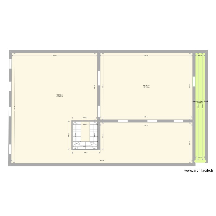 DP Extension. Plan de 4 pièces et 219 m2