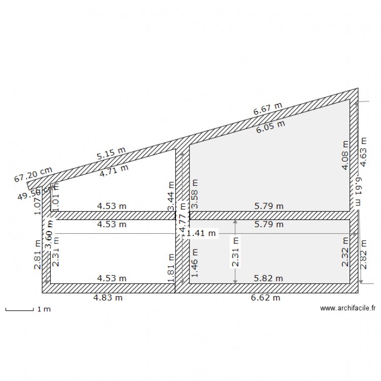 coupe. Plan de 0 pièce et 0 m2