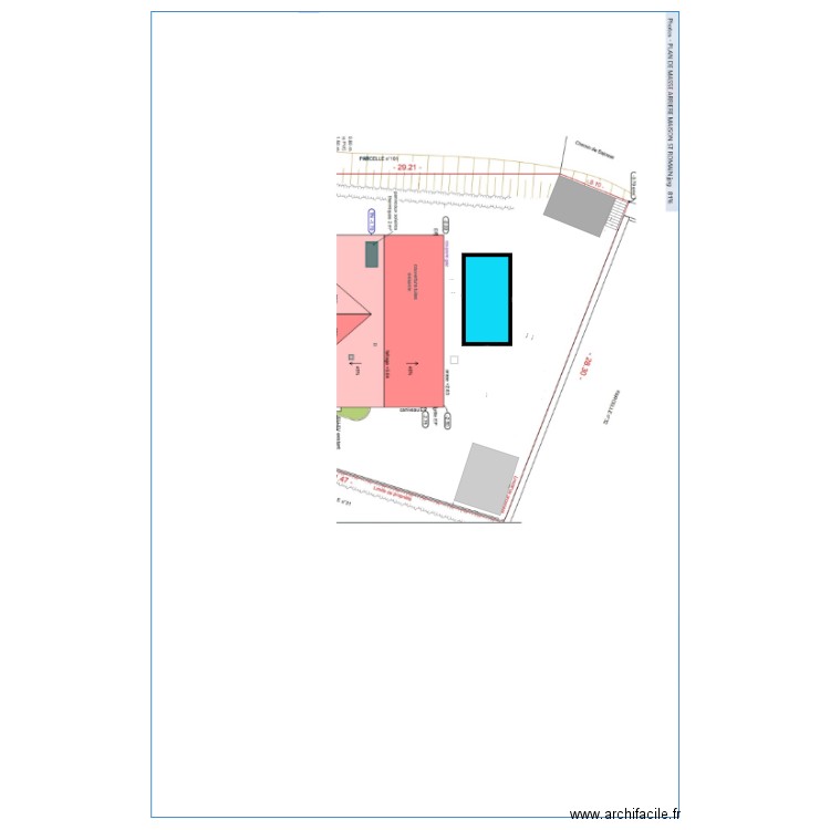 plan de masse arrière V1. Plan de 0 pièce et 0 m2