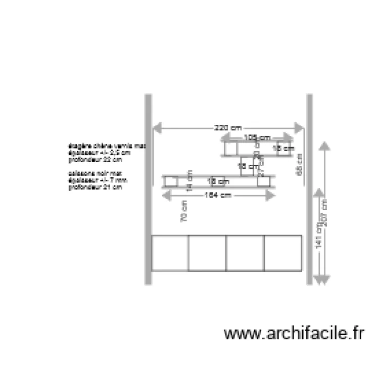 &eacute;tag&egrave;re. Plan de 