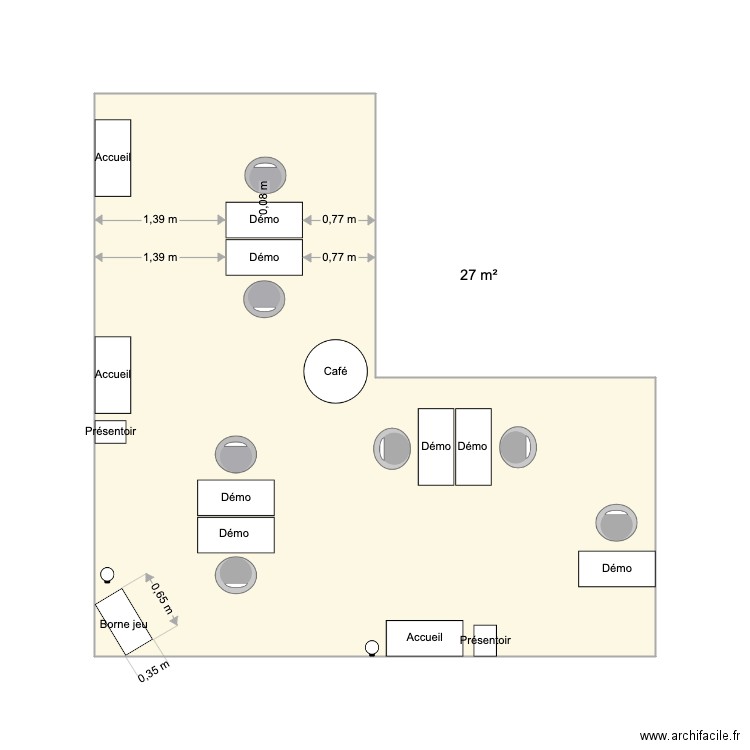 Plan UE. Plan de 1 pièce et 27 m2