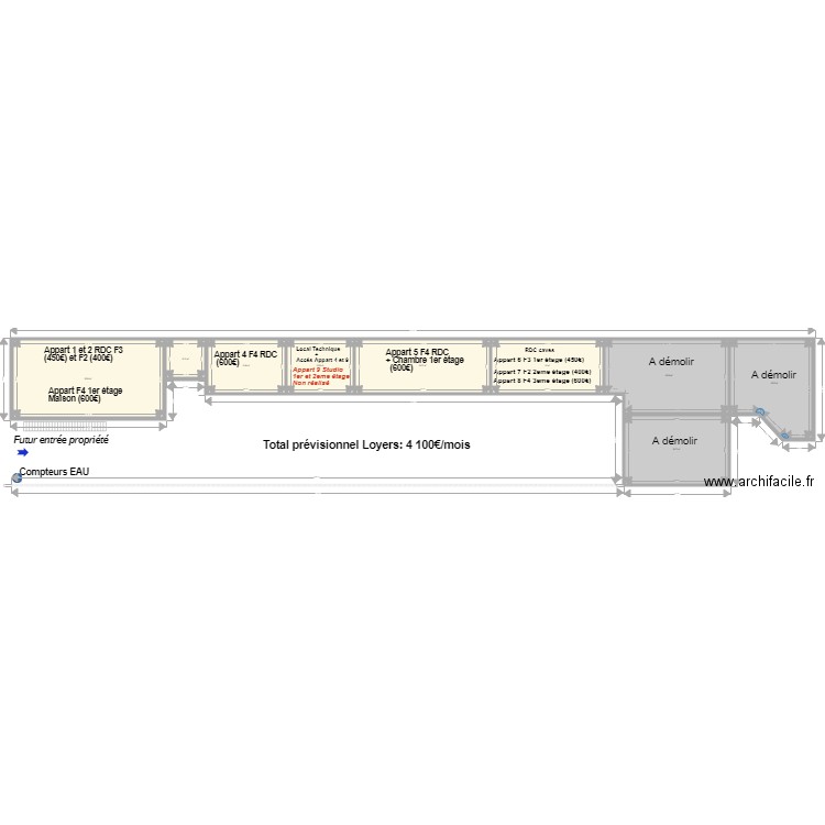 pierre de bresse  Plan ensemble 20 11 2018  avec loyers. Plan de 0 pièce et 0 m2