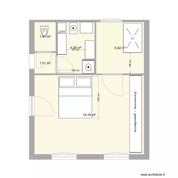 Modification Salle de bain WC 2. Plan de 