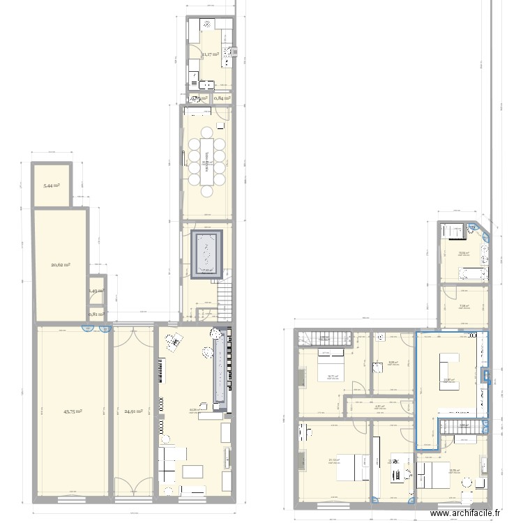 Nouvelle Maison. Plan de 23 pièces et 318 m2