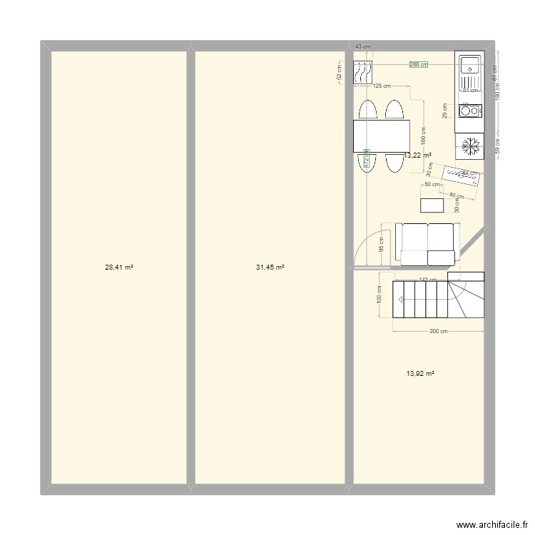 MichaelRDC. Plan de 4 pièces et 87 m2