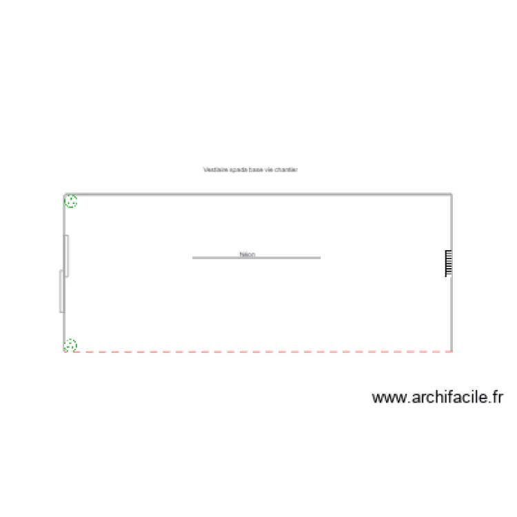 Vestiaire spada base vie chantier assembl&eacute;. Plan de 