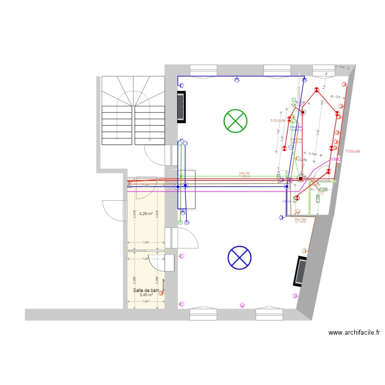 Salon SàM. Plan de 2 pièces et 8 m2