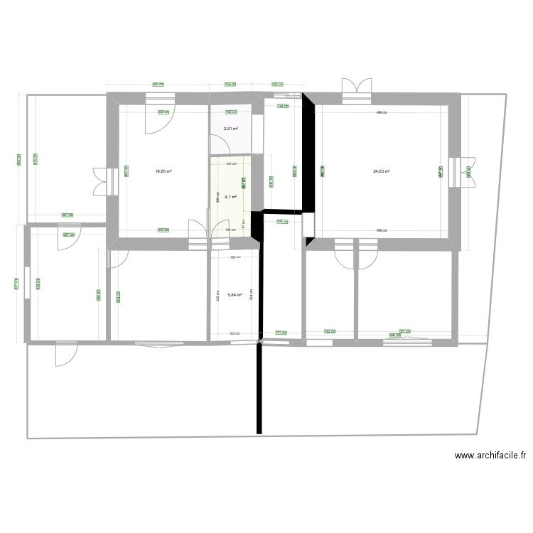 plan maison actuelle (2 appartements). Plan de 0 pièce et 0 m2