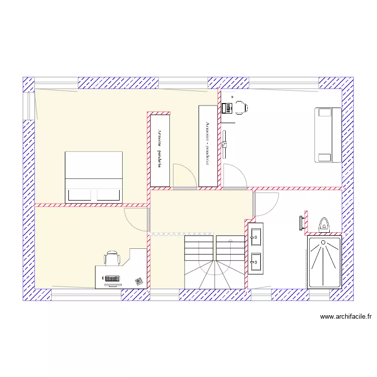 Nouveaux plan &eacute;tage. Plan de 