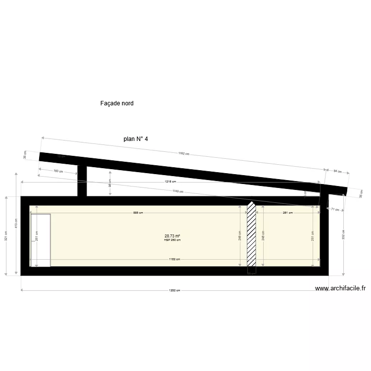 fa&ccedil;ade nord. Plan de 
