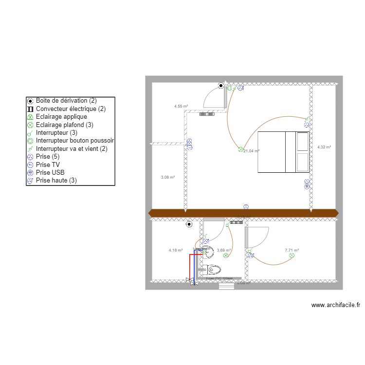 De vogué. Plan de 0 pièce et 0 m2