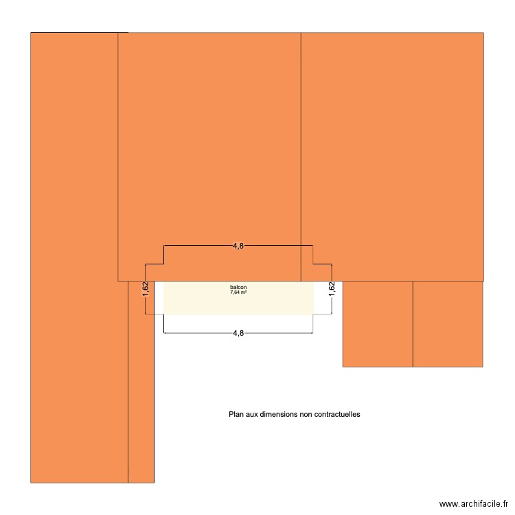 toiture. Plan de 1 pièce et 8 m2