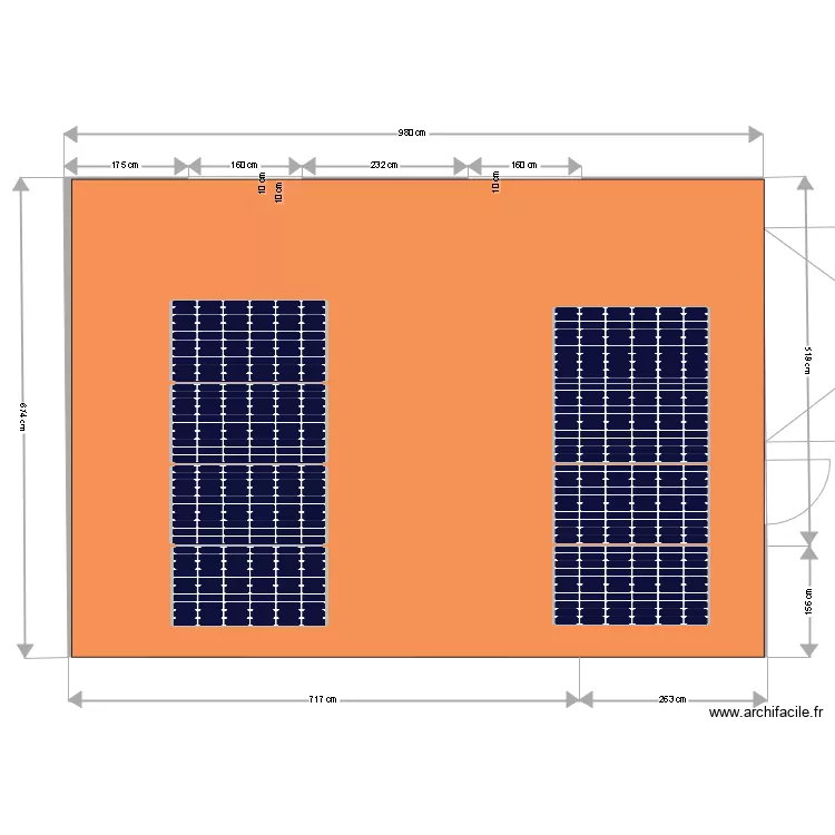 garage mur ouest. Plan de 
