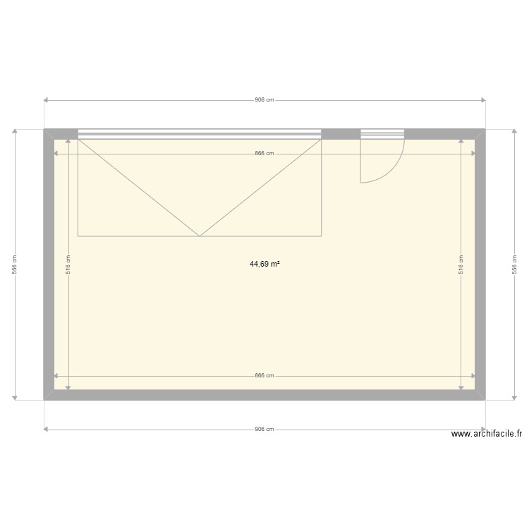 Garage 20. Plan de 1 pièce et 45 m2