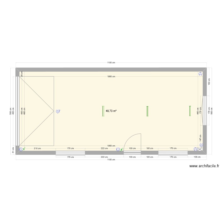 Garage Pautussac. Plan de 1 pièce et 49 m2