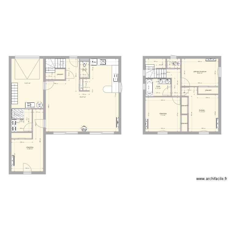 MAISON EOURES. Plan de 18 pièces et 130 m2