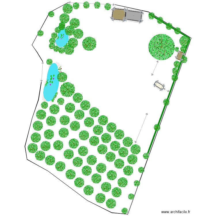 plan de situation avec cabanon et serre. Plan de 0 pièce et 0 m2