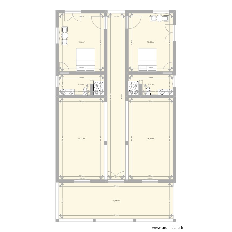 RIAD FIFI RDC. Plan de 8 pièces et 159 m2