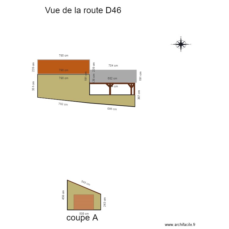 vue de coté route. Plan de 0 pièce et 0 m2