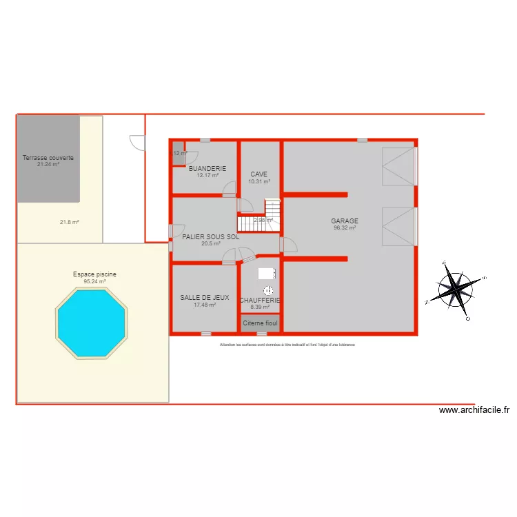 BI 5650 sous sol non c&ocirc;t&eacute;. Plan de 
