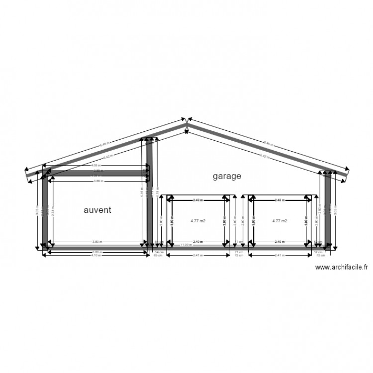 garage de face Plan dessiné par 9FAF 66ED 5D42 C16A 93A2 95E3 E6