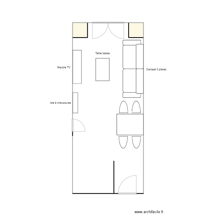 Appartement 2. Plan de 2 pièces et 1 m2