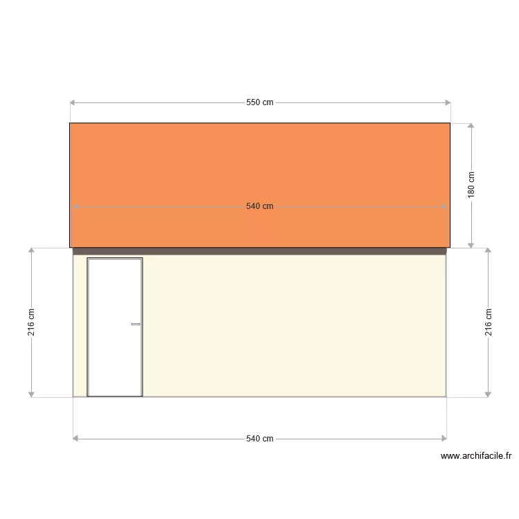 Facade nord garage. Plan de 