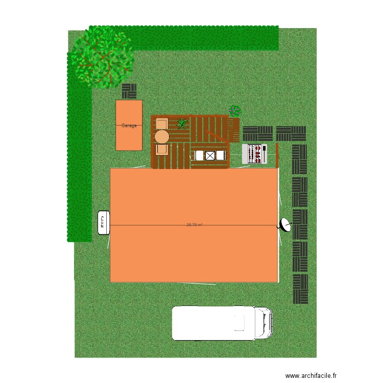 terrasse et jardin mobil home. Plan de 0 pièce et 0 m2