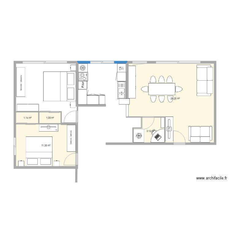 D  Piéce de vie. Plan de 0 pièce et 0 m2