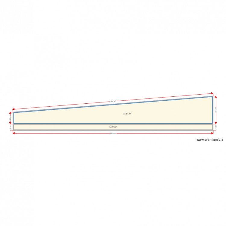 mur ouest. Plan de 0 pièce et 0 m2