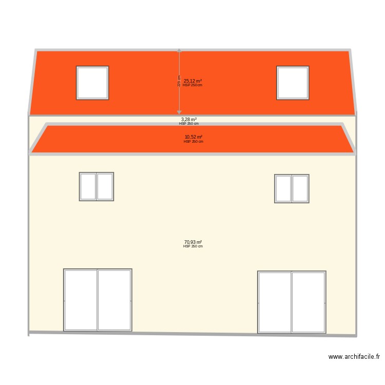 derriere 2. Plan de 4 pièces et 110 m2