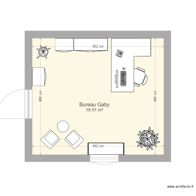 Bureau de Gaby. Plan de 0 pièce et 0 m2