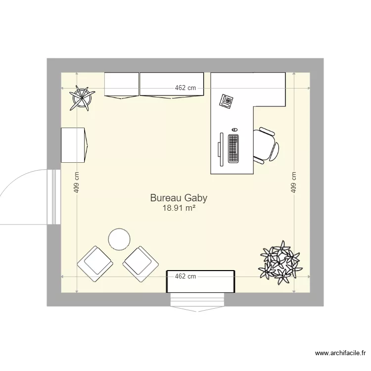 Bureau de Gaby. Plan de 